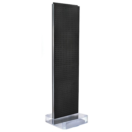 Azar Displays Two-Sided Pegboard Floor Display On a Square Studio Base 700770-BLK